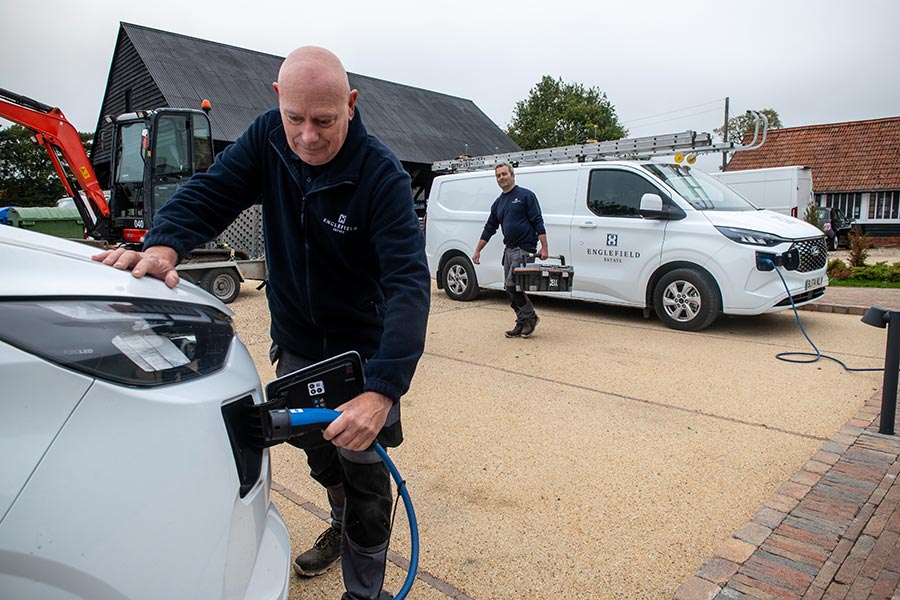 Electric vehicles at Englefield Estate