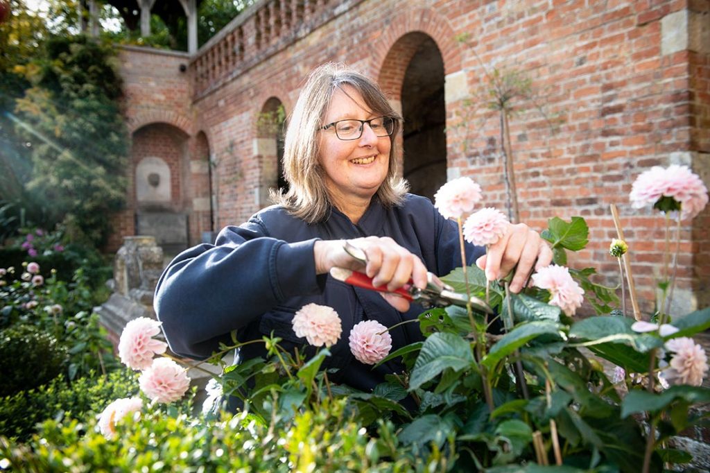 Woman Cutting Flowers