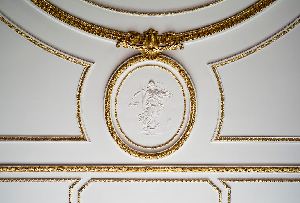 The Drawing Room ceiling at Englefield Estate
