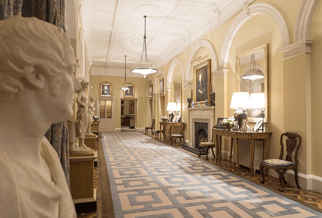 Long shot of Ground Floor Hall at Englefield Estate