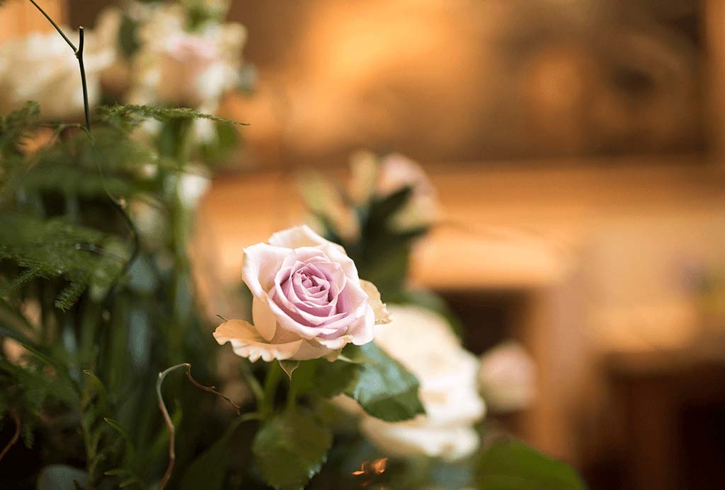 Flowers in The Entrance Hall at Englefield Estate