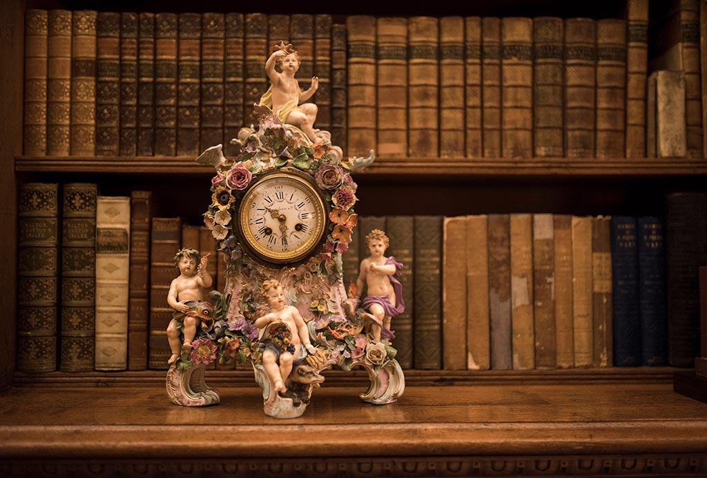 Clock in The Library at Englefield Estate
