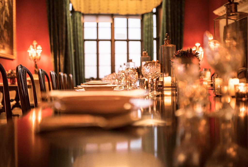 Table Settings in The Dining Room at Englefield Estate