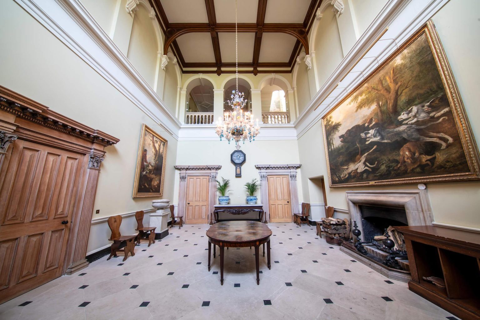 Englefield House stately home entrance hall filming location