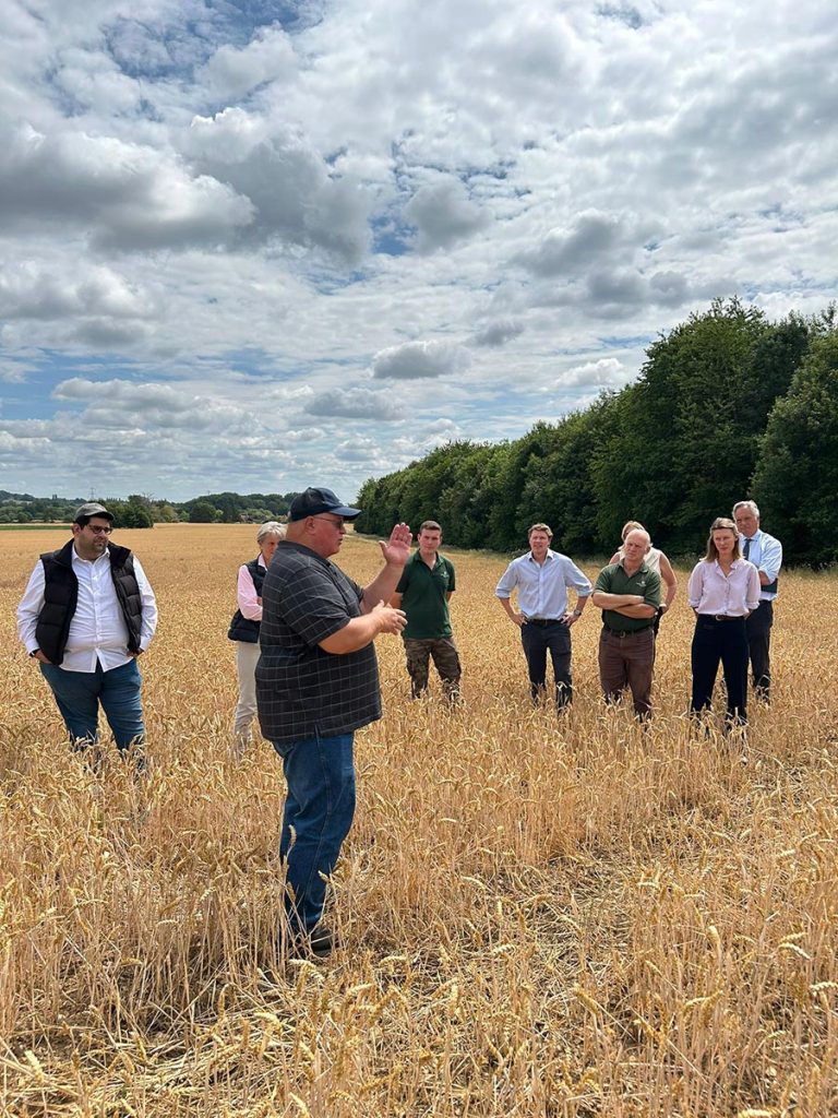 Gabe Brown chats to the team in a field