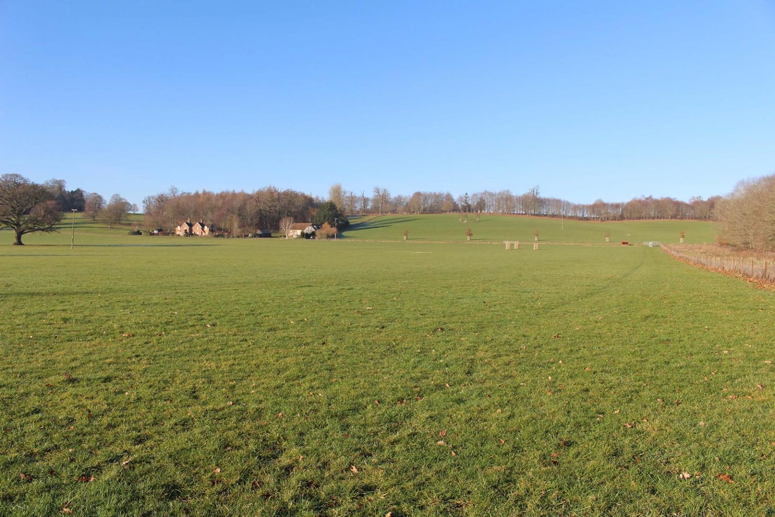 private estate in England for filming with parkland and fields at Englefield Estate